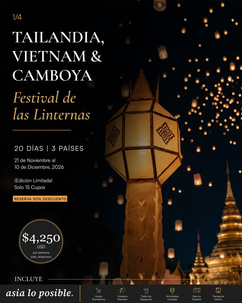 Festival de las Linternas — Tailandia, Vietnam y Camboya